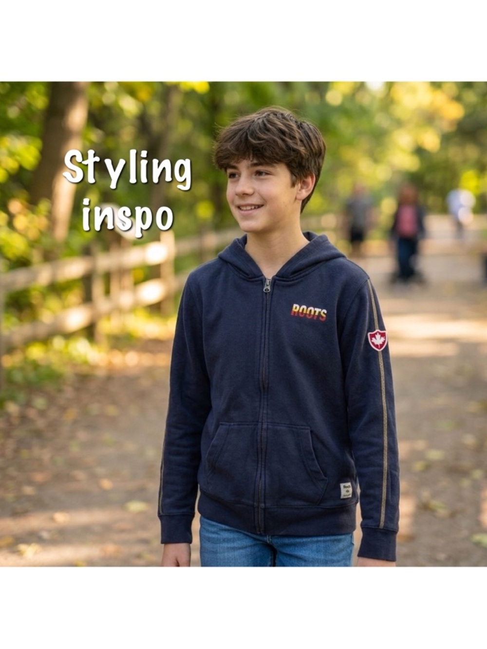 Roots Kids Navy Zip Hoodie